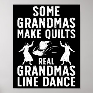 Cool Line Dancing Art For Women Grandma Line Dance Poster
