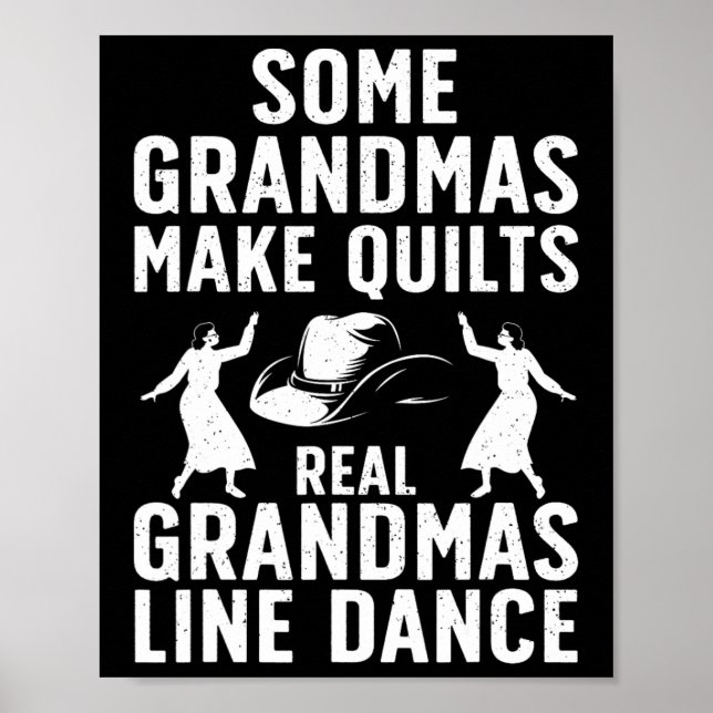 Cool Line Dancing Art For Women Grandma Line Dance Poster (Front)