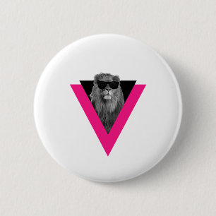 Cool Lion 6 Cm Round Badge