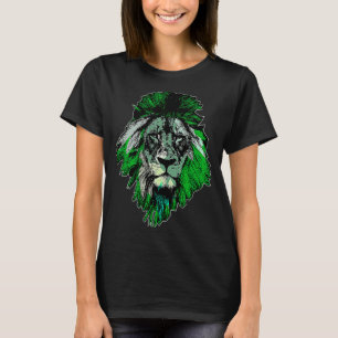 Cool Lion Camouflage Animal Face Big Cat T-Shirt