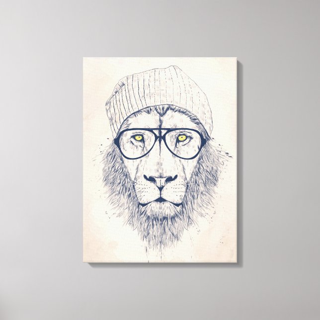 Cool lion canvas print (Front)