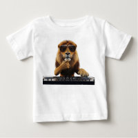 Cool Lion DJ with Sunglasses Mixing Music on Turnt