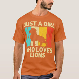 Cool Lion For Girls Kids Zoo African Animal Safari T-Shirt