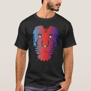 Cool Lion Head Graphic Bright Colourful T-Shirt