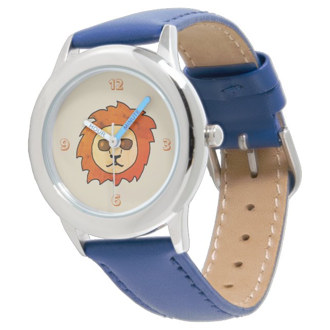 Cool Lion Orange Kids Watch (Angled)
