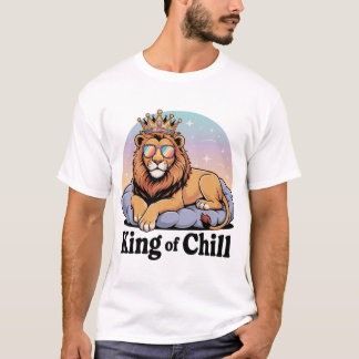 Cool Lion with Crown & Sunglasses Design T-Shirt
