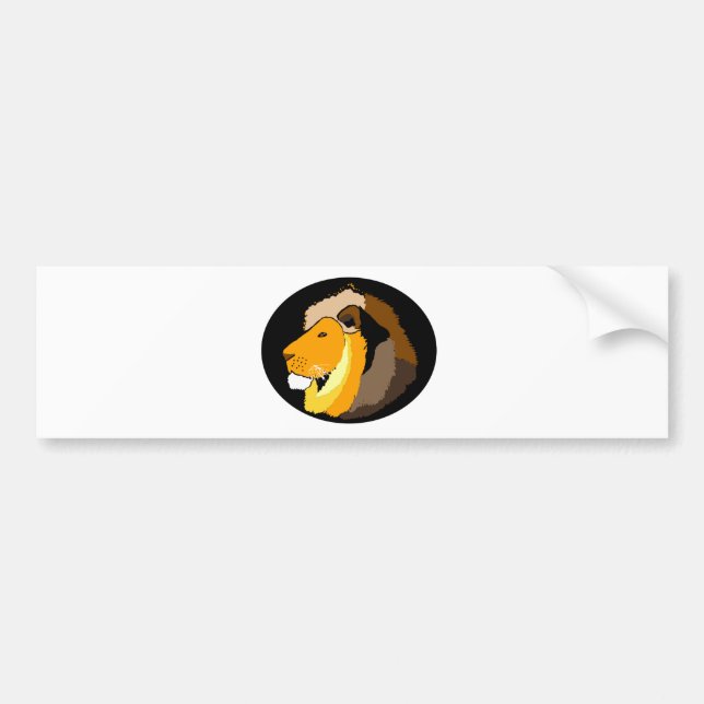 cool lions head art gifts and accessories bumper sticker (Front)
