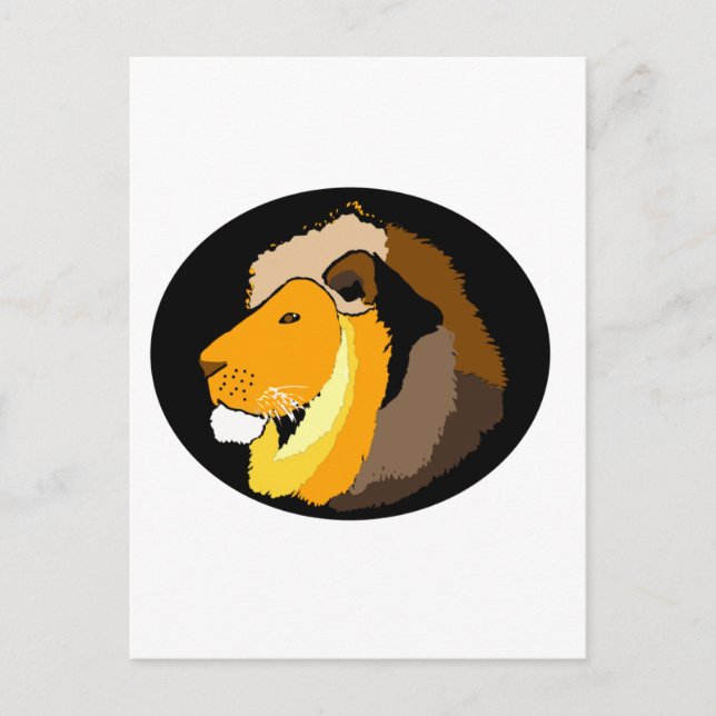 cool lions head art gifts and accessories postcard (Front)