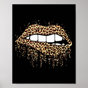 Cool Lips Bite Kiss Me Leopard Print Cheetah- Vale