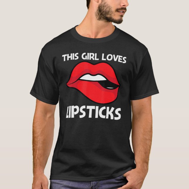 Cool Lipstick For Girls Kids Cosmetic Makeup 1 T-Shirt (Front)
