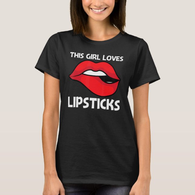 Cool Lipstick For Girls Kids Cosmetic Makeup 1 T-Shirt (Front)