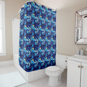 Cool liquid abstract tiled pattern  shower curtain