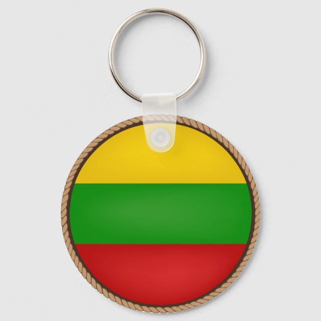 Cool Lithuania Flag Seal Key Ring (Front)