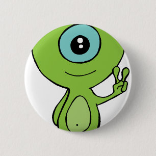 Cool Little Alien 6 Cm Round Badge