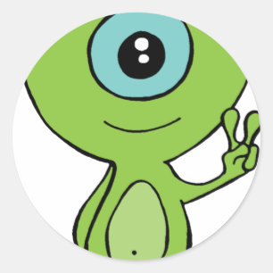 Cool Little Alien Classic Round Sticker