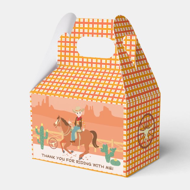 Cool little cowboy and horse Birthday Party Favour Box (Front Side)