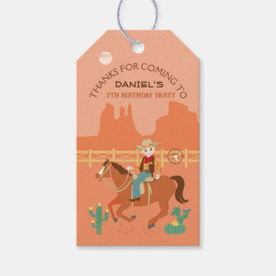 Cool little cowboy and horse Birthday Party Gift Tags