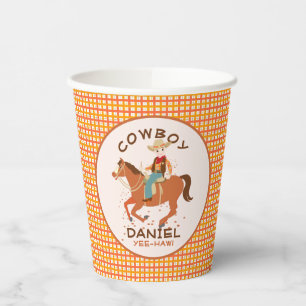 Cool little cowboy and horse Birthday Party Paper Cups