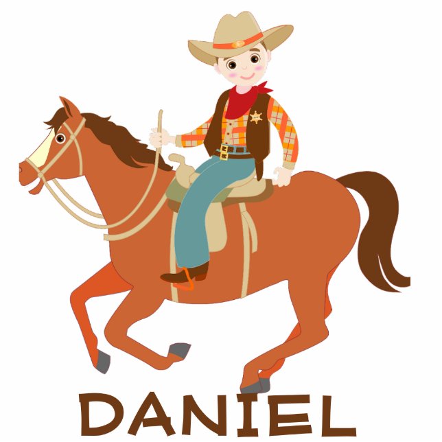 Cool little cowboy and horse Birthday Party Standing Photo Sculpture (Front)