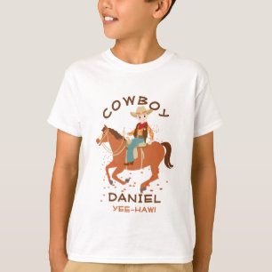 Cool little cowboy and horse Birthday Party T-Shirt