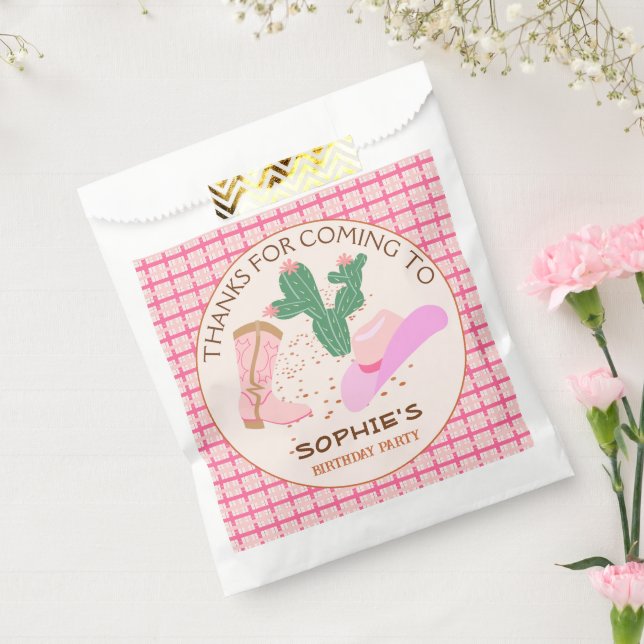 Cool little cowgirl and cacti Birthday Party Favour Bags (Sealed)