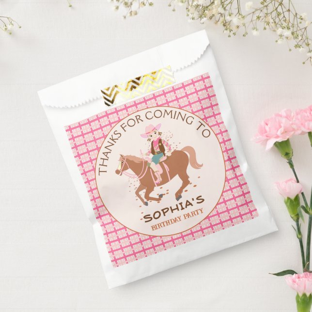 Cool little cowgirl and horse Birthday Party Favour Bags (Sealed)