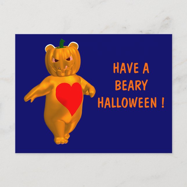 Cool Little Halloween Bear Postcard (Front)