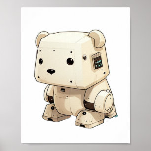 Cool Little Soldier Robot Bear: Ready to Help in S Poster