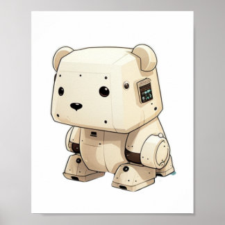 Cool Little Soldier Robot Bear: Ready to Help in S Poster