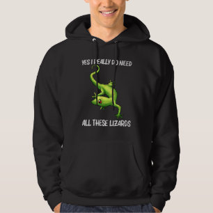 Cool Lizard For Men Women Gecko Green Reptile Anim Hoodie