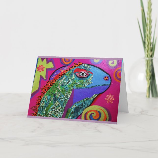Cool Lizard Greeting Card (Front)