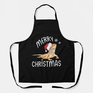 Cool Lizard Reptile with Christmas Hat   Apron