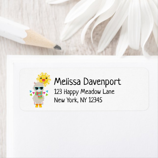 Cool Llama and Smiling Kawaii Sun (Insitu)