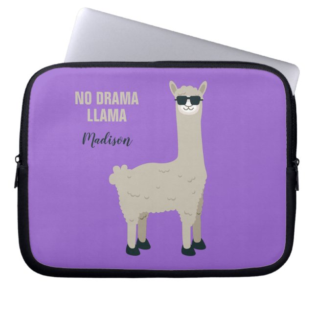 Cool Llama custom name & color laptop sleeves (Front)