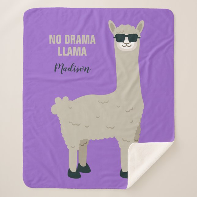Cool Llama custom name & colour blankets (Front)