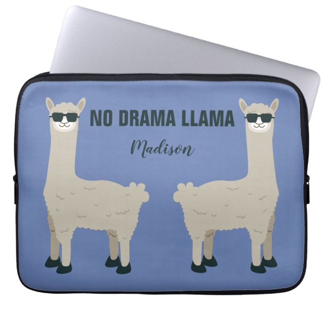 Cool Llama custom name & colour laptop sleeves (Front)