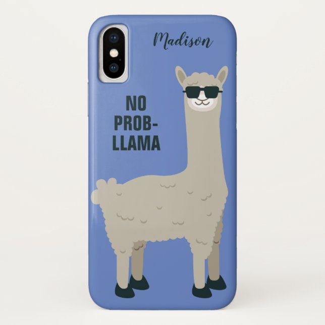 Cool Llama custom name & colour phone cases (Back)