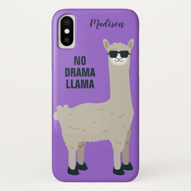 Cool Llama custom name & colour phone cases (Back)