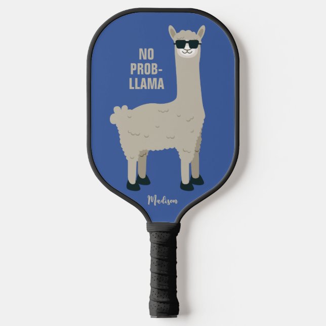 Cool Llama custom name & colour Pickleball Paddle (Front)