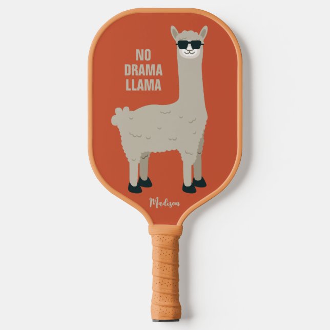 Cool Llama custom name & colour Pickleball Paddle (Front)