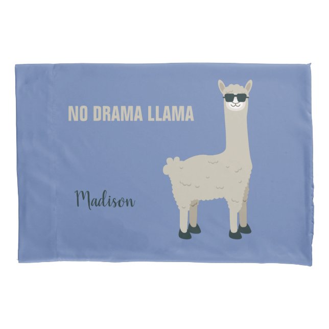 Cool Llama custom name & colour pillowcases (Front)