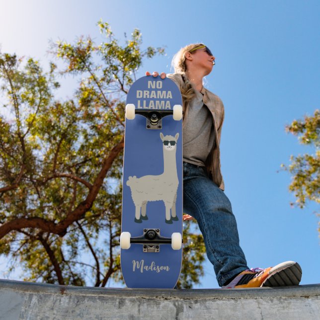 Cool Llama custom name & colour Skateboard (Outdoor 1)