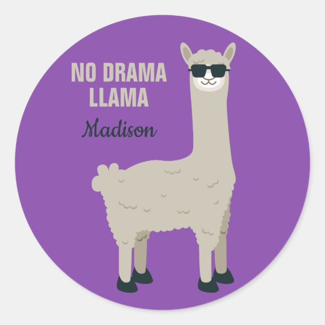 Cool Llama custom name & colour stickers (Front)