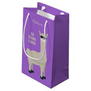 Cool Llama custom name, text & colour gift bags