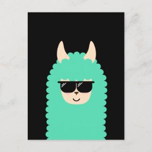 Cool Llama Emoji Postcard