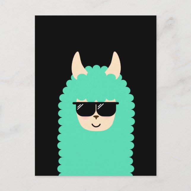 Cool Llama Emoji Postcard (Front)