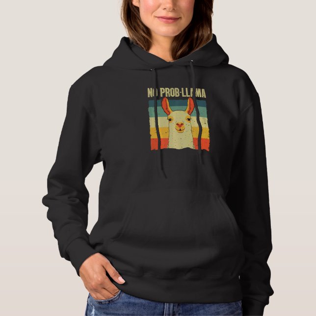 Cool Llama For Men Women No Prob Llama Alpaca Farm Hoodie (Front)