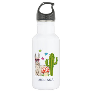 Cool llama in Heart-Shaped Sunglasses 532 Ml Water Bottle