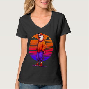 Cool Llama Modern Urban Style Sunset Retro Art T-Shirt