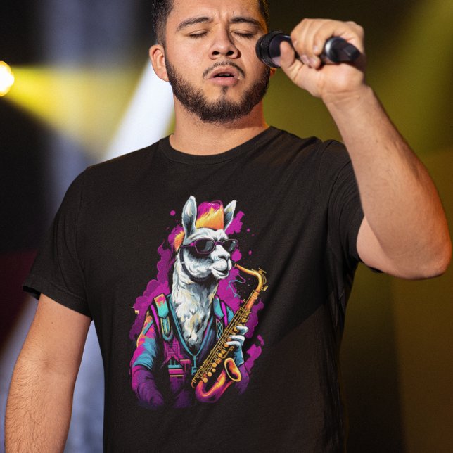 Cool Llama Playing Saxophone  T-Shirt (Creator Uploaded)